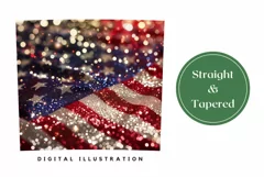 Patriotic Tumbler Wrap, Glitter American Flag Tumbler Design Product Image 3