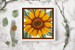Sunflower layered paper cut /Sunflower 3D SVG Product Image 3