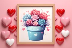 Pink Valentine Succulent Pot Clipart Product Image 3