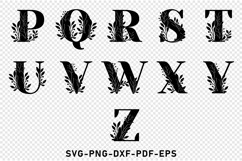 Leaves Monogram Letters SVG, Floral Font SVG Laser Cut Files Product Image 3