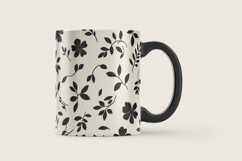 Black White Floral Digital Paper Product Image 3