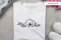 Hand Drawn Poppy Floral Divider SVG Product Image 3
