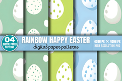 Rainbow Happy Easter Digital Paper Background PNG Product Image 1
