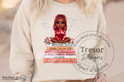 Black Bride Chibi PNG Sublimation Red Hair Chibi bride to be Product Image 4
