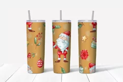 Christmas cute Santa Skinny tumbler wrap design Product Image 6