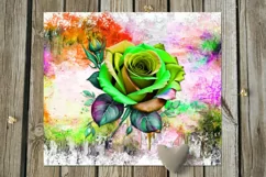 Rainbow rose | 9 Skinny tumbler flowers Sublimation designs Product Image 3