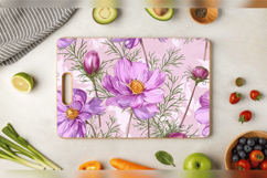Cosmos Flowers Cutting Boards sublimation Design Product Image 3