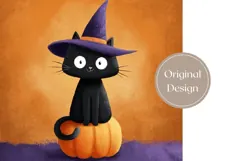 Kids Halloween Tumbler Wrap, Halloween Black Cat Tumbler Product Image 3
