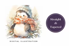 Christmas Tumbler Wrap, Christmas Penguin Sublimation Design Product Image 3