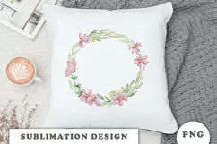 Watercolor flowers wreath PNG Product Image 3