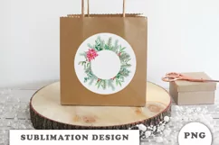 Watercolor Christmas Floral Frame png Product Image 3