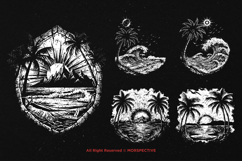 10 Bundle Dark Art Sunset Vibes Beach island Wave Surf Sea Product Image 5