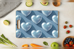 3D Puffy Hearts Cutting Boards sublimation Design Product Image 3