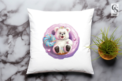 Cute Snowman And Bear Donut clipart sublimation png Product Image 3