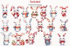 Bunny Christmas Watercolor 47 Cliparts Ai Generated Art Product Image 3