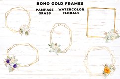 Watercolor Pampas Grass Gold Frames Product Image 2