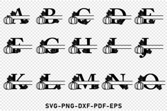 Pumpkin and maple Monogram split Letters SVG, Thanksgiving Product Image 4