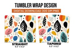 Abstract Shapes And Leaves Tumbler Wrap Sublimation Product Image 3