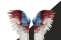 Patriotic Angel Wings PNG Sublimation Design | Independence Product Image 4