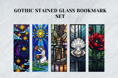 Gothic Stained Glass Bookmark Set,Printable Cathedral Window Product Image 3