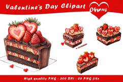 Valentine Chocolate Cake Illustration Clipart PNG Product Image 1