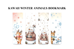 Kawaii Winter Animals Bookmark Set,Cute Pastel Bookmark Product Image 3