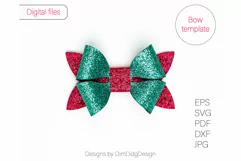 Bow svg Hairbow svg Hair bow template Faux leather bow Svg Product Image 5