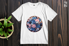 Blue Pink Floral Bouquet Clipart Sublimation PNG Product Image 3