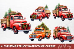 Christmas Clipart Christmas Truck Sublimation Clipart Product Image 1