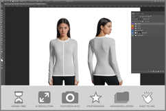 Womens Long Sleeve Shirt With Thumb Product Image 2