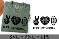 Peace Love Football Svg | Game Day Svg | Shirt Svg Product Image 4