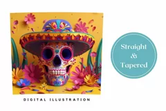 3D Sugar Skull Tumbler Wrap, 3D Floral Tumbler Sublimation Product Image 3