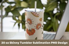 Retro Flowers Flowers 20 oz Tumbler Sublimation PNG Product Image 3