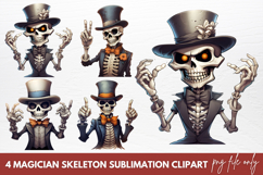 Magician Skeleton Sublimation Clipart Product Image 1