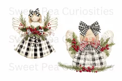 Christmas, Angels, Ephemera, PNG, watercolor, Clipart Product Image 3