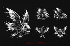 10 Bundle Dark Art Flying Fish with wings Aquatic Ocean Product Image 5