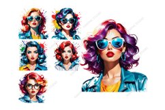 Retro Comic Style Pop Art Girls Png Bundle, Product Image 3