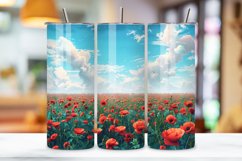 Seamless Spring Flowers Landscape Tumbler Wrap, Seamless PNG Product Image 3