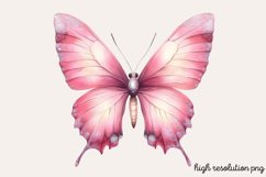 Gilter Pink Butterfly Clipart PNG Product Image 1
