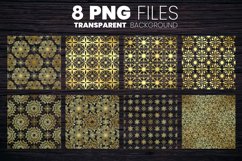 Gold Oriental Backgrounds, Mandala Ornaments Digital Papers Product Image 4