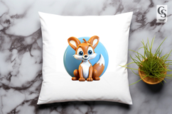 Cute Baby Fox Cartoon Animal Clipart Sublimation PNG Product Image 3