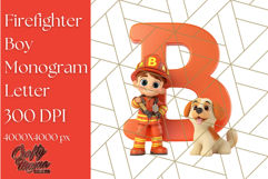 Firefighter Boy Letter B Clipart | Fireman Alphabet PNG Product Image 1