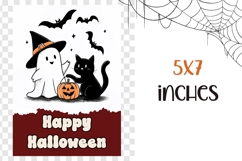 Happy Halloween Greeting Card, Cartoon Halloween Card Design Product Image 3
