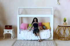 Miniature frame bed digital file 1:12 scale dollhouse canopy Product Image 8