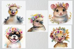 Watercolor baby animals digital scrapbook paper Product Image 3