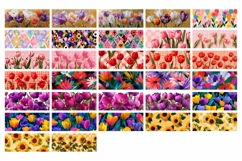Cartoon Flowers Mug Designs, Tulips Mug Sublimation Bundle Product Image 3