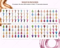 530 Foil Numbers Balloons Clipart Product Image 3