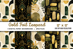 Gold Foil Leopard Background JPG Product Image 1