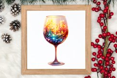 Christmas Wine Cup Sublimation Clipart Product Image 3
