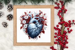 Watercolor Christmas Floral Hearts Clipart Product Image 3
